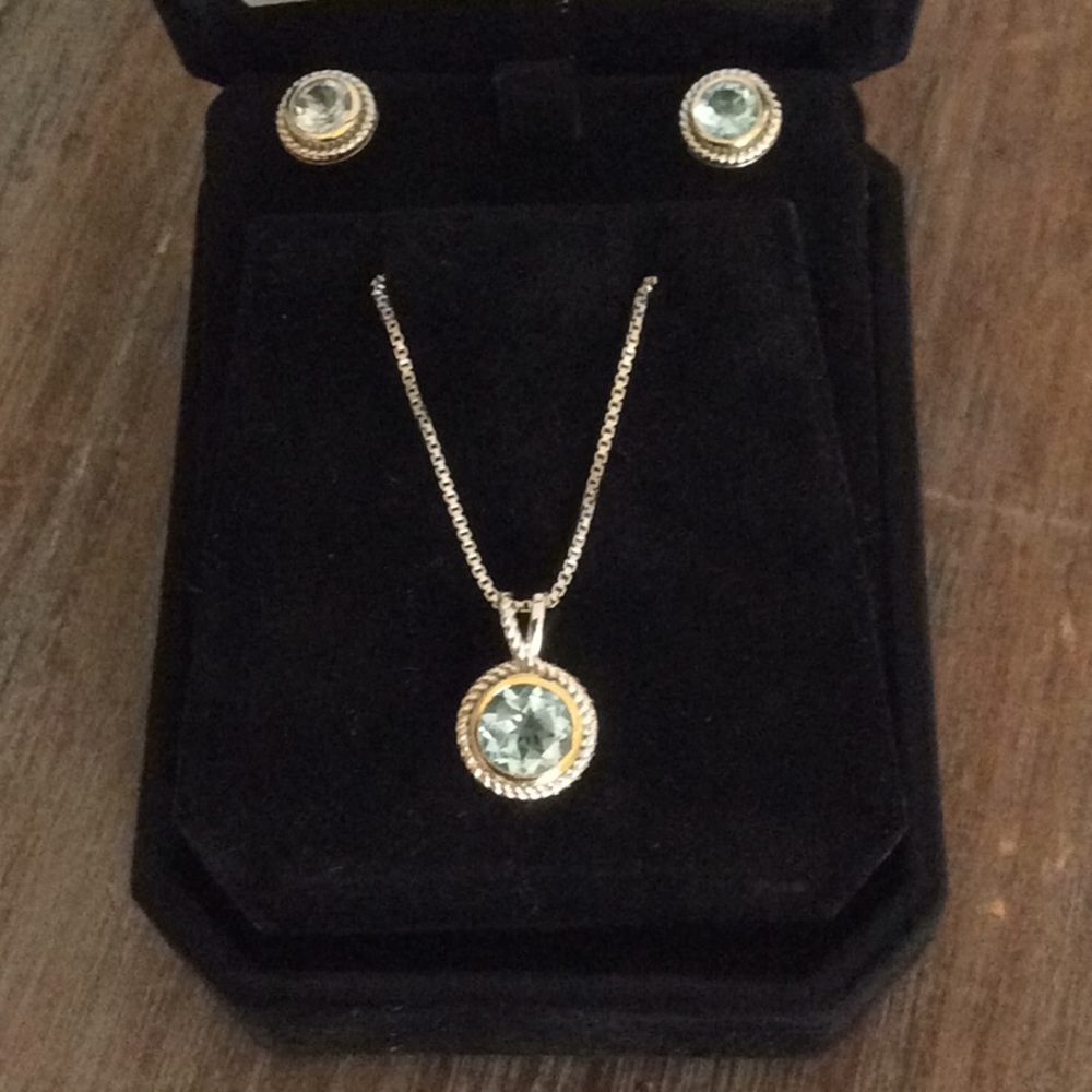 Sterling silver necklace and earring set